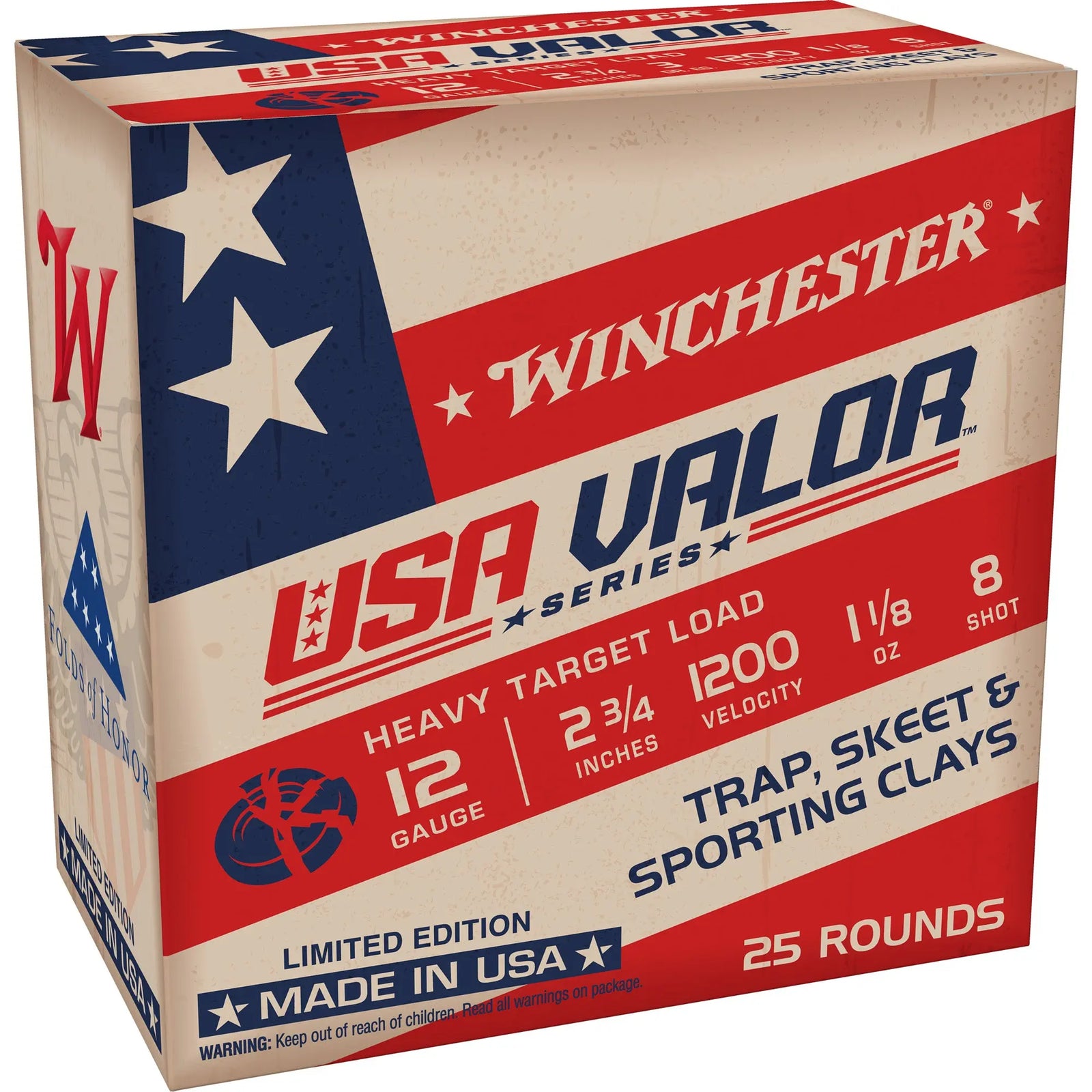 WIN USA VALOR 12GA 2.75" #8 25/250 - American Ordnance
