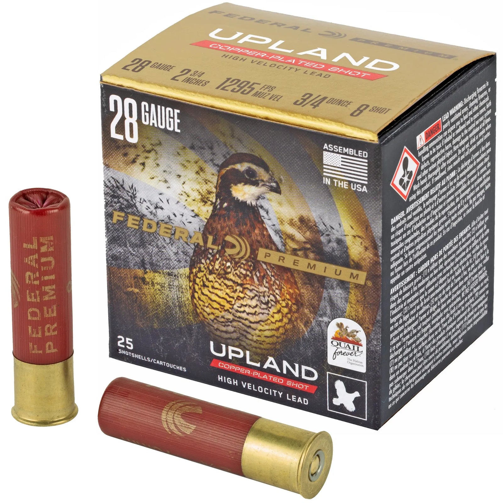 FED UPLAND 28GA #8 SHOTSHELL 25/250 - American Ordnance