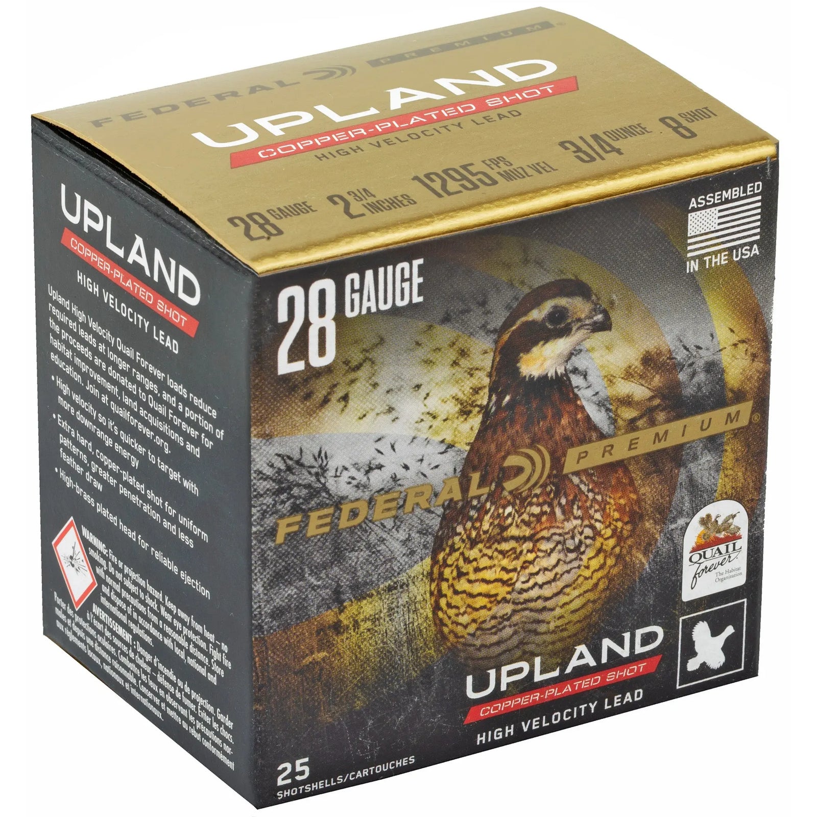 FED UPLAND 28GA #8 SHOTSHELL 25/250 - American Ordnance