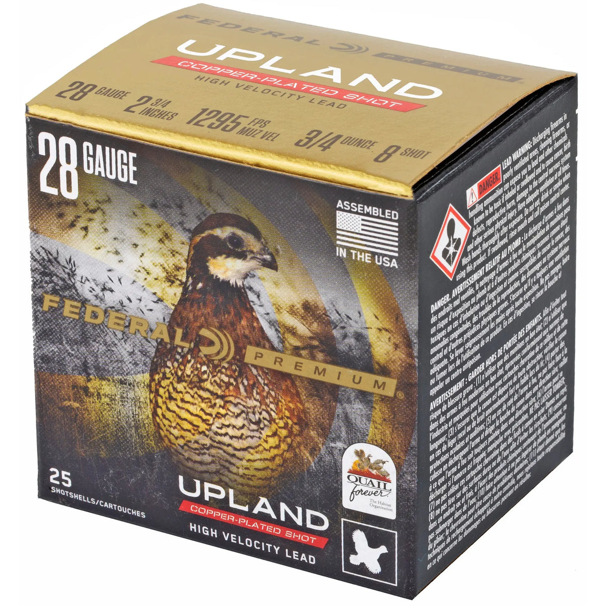 FED UPLAND 28GA #8 SHOTSHELL 25/250 - American Ordnance