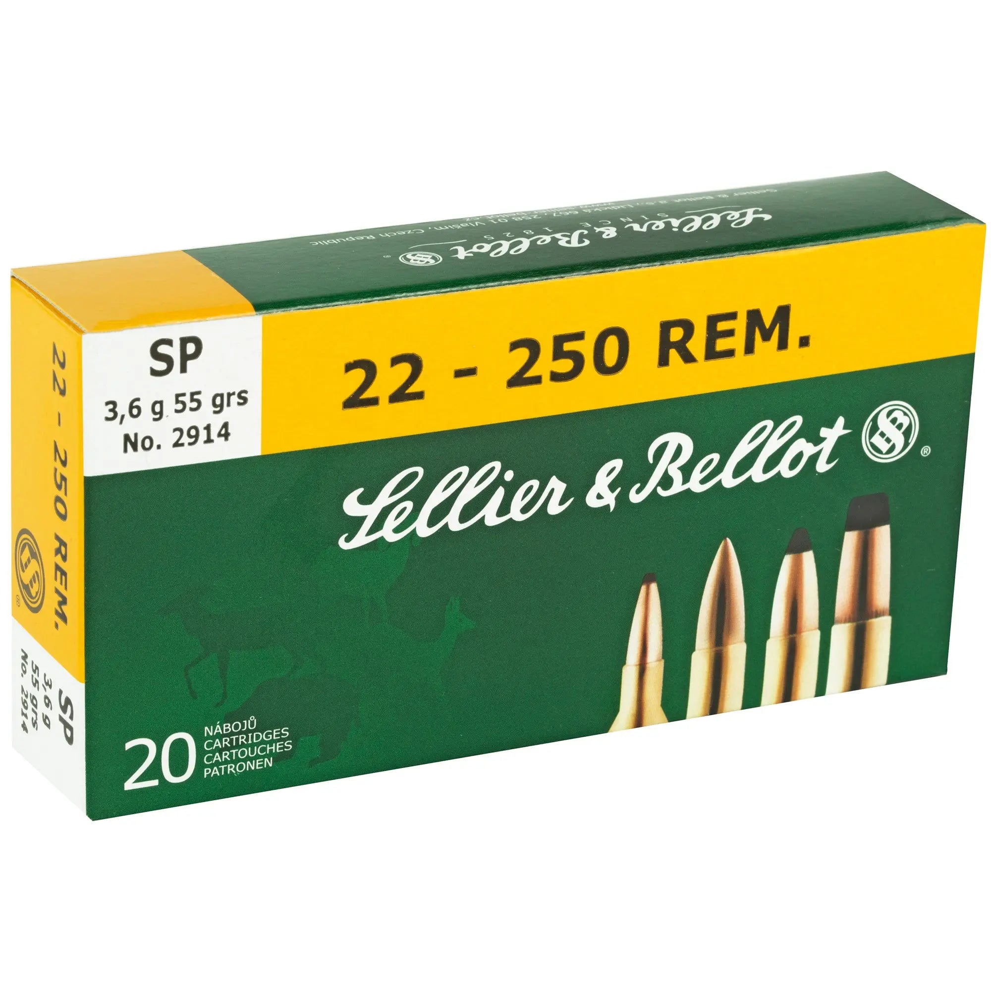 S&B 22-250 55GR SP 20/500 - American Ordnance