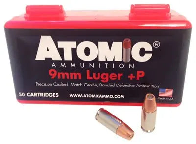 50RD 10BX/CSATOMIC 9MM LUGER +P 124GR JHP - American Ordnance