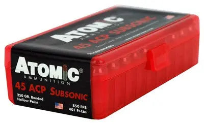 JHP 50RD 10BX/CSATOMIC 45 ACP 250GR SUBSONIC - American Ordnance