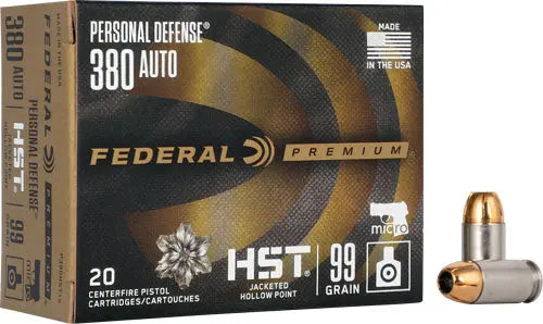 99GR HST JHP 20RD 10BX/CSFEDERAL PREMIUM 380 ACP - American Ordnance