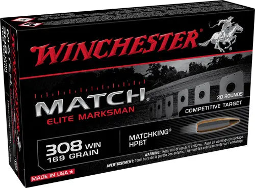 169GR HPBT 20RD 10BX/CSWINCHESTER MATCH ELITE 308 WIN - American Ordnance