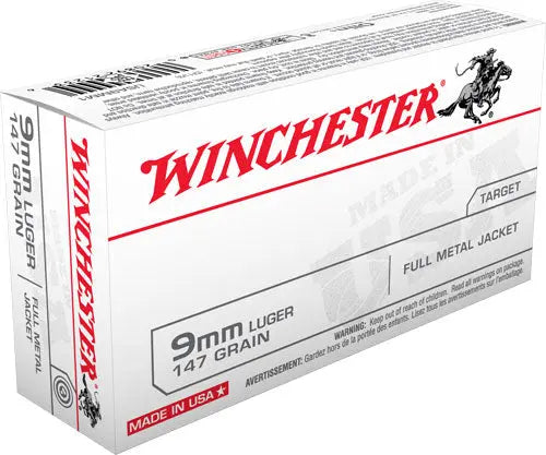 FMJ-FP 50RD 10BX/CSWINCHESTER USA 9MM LUGER 147GR - American Ordnance