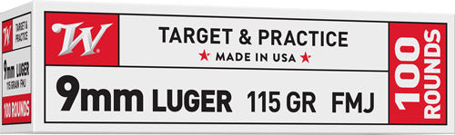 FMJ 100RD 10BX/CSWINCHESTER USA 9MM LUGER 115GR - American Ordnance