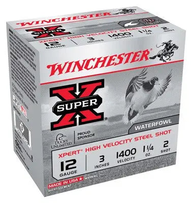 1-1/4OZ #2 1400FPS 25RD 10BX/CWINCHESTER XPERT STEEL 12GA 3&quot; - American Ordnance