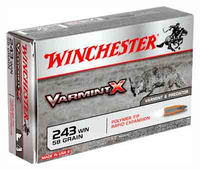 58GR POLY TIPPED 20RD 10BX/CSWINCHESTER VARMINT-X 243 WIN - American Ordnance