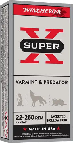 55GR JHP 20RD 10BX/CSWINCHESTER SUPER-X 22-250 REM - American Ordnance