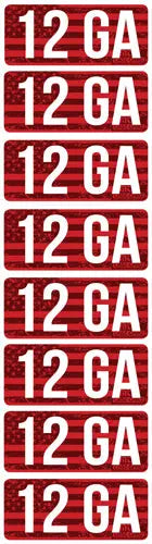 8-PACKMTM AMMO CALIBER LABELS 12GA - American Ordnance