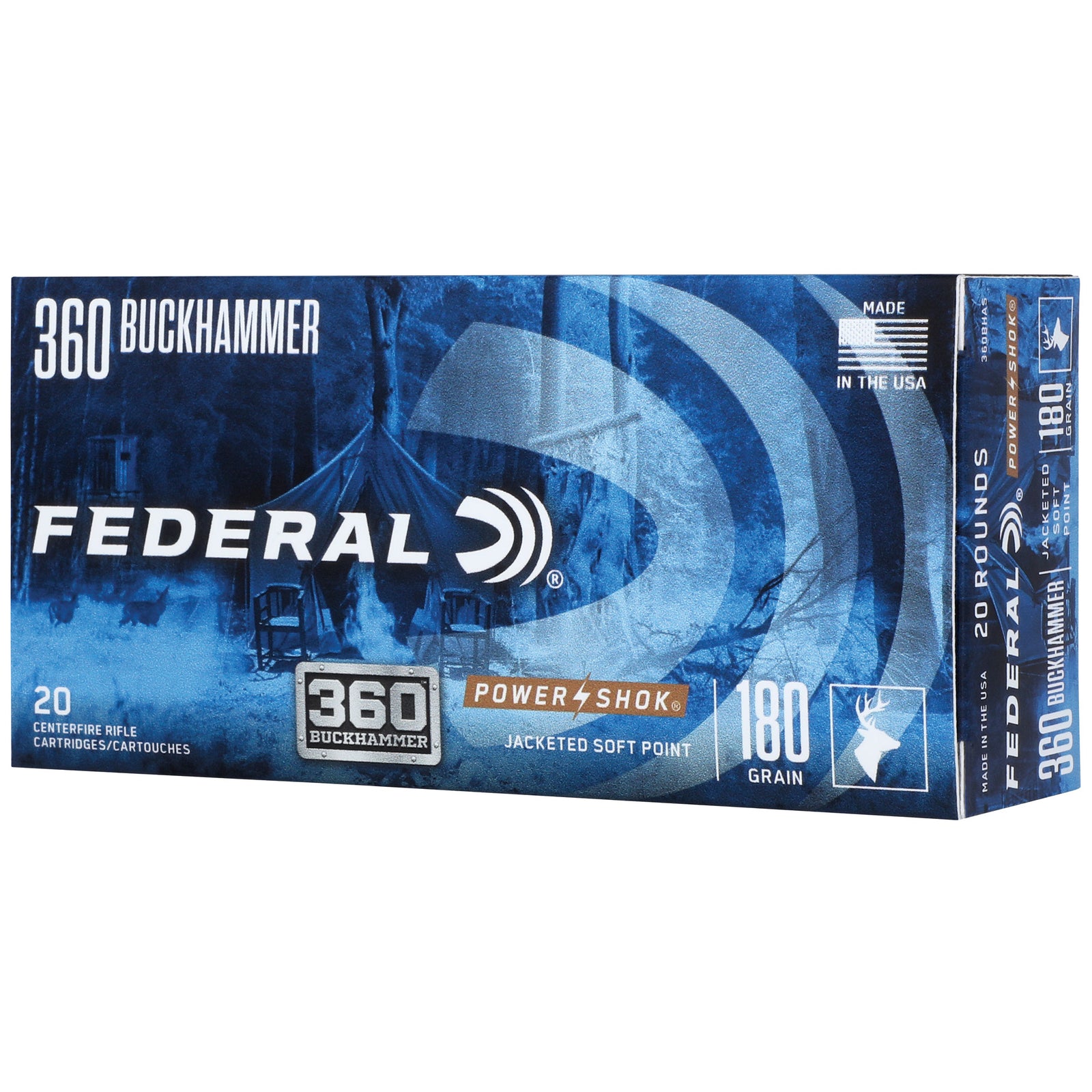 FED PWRSHK 360 BCKHMMR 180GR 20/200 - American Ordnance