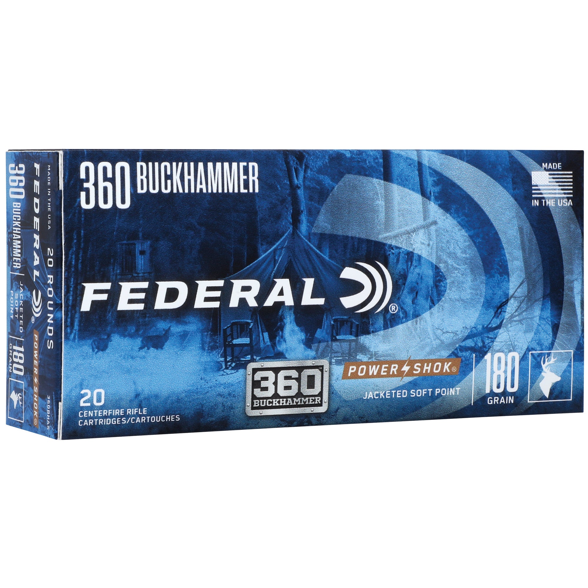 FED PWRSHK 360 BCKHMMR 180GR 20/200 - American Ordnance