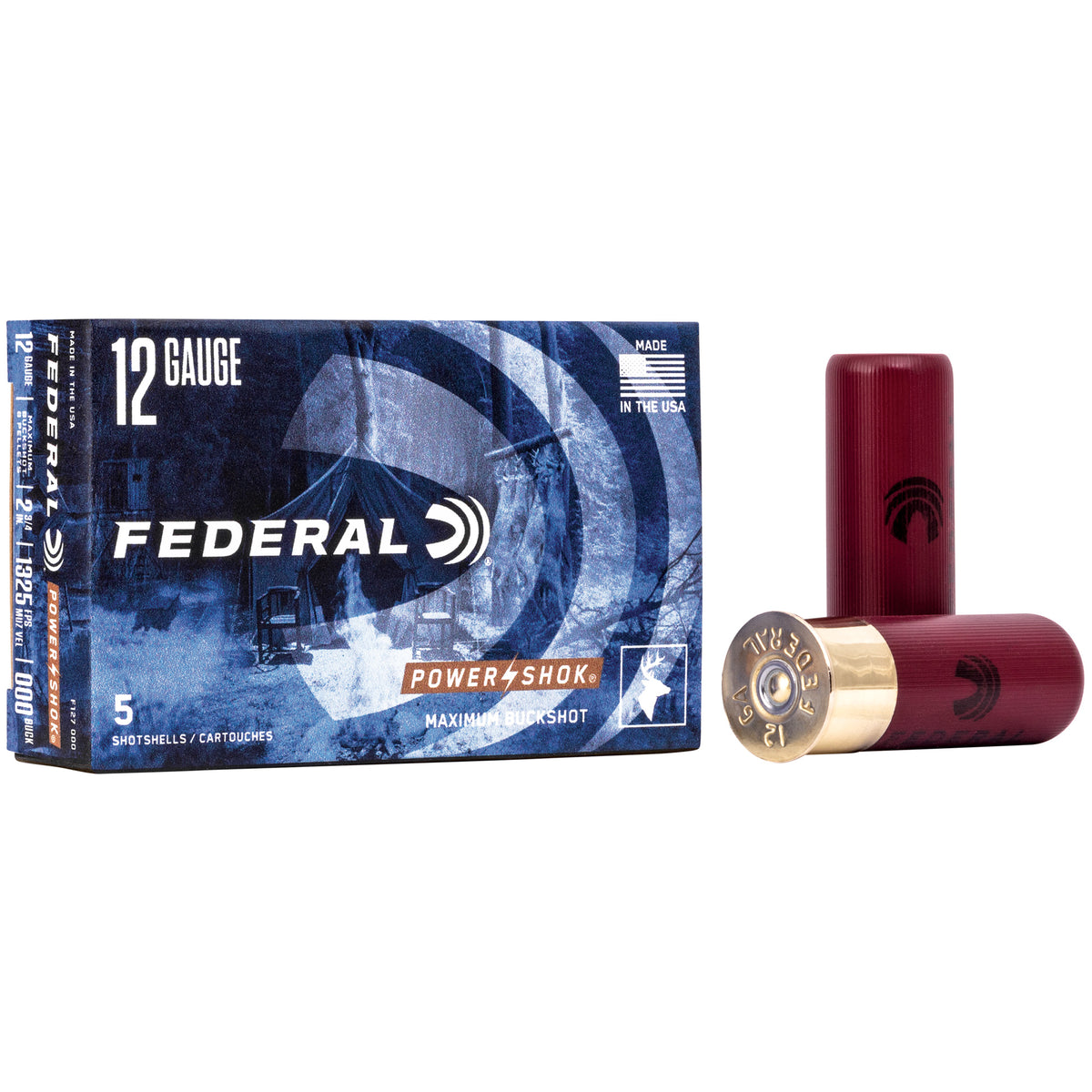 FEDERAL POWERSHOK 12GA 2.75 8P 000BCK 5RD
