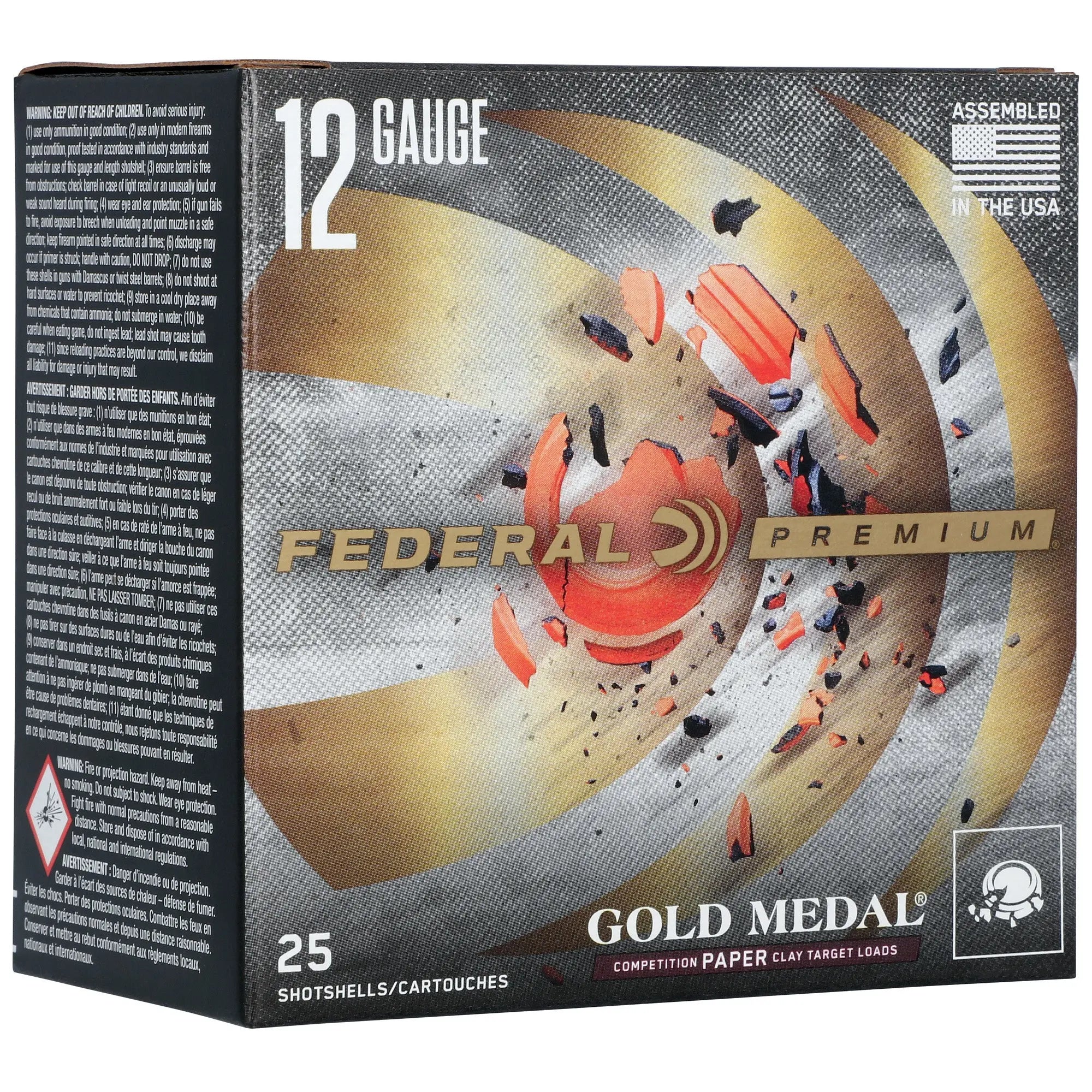 FED GLD MDL PAPER 12GA 2.75" #8 25 - American Ordnance