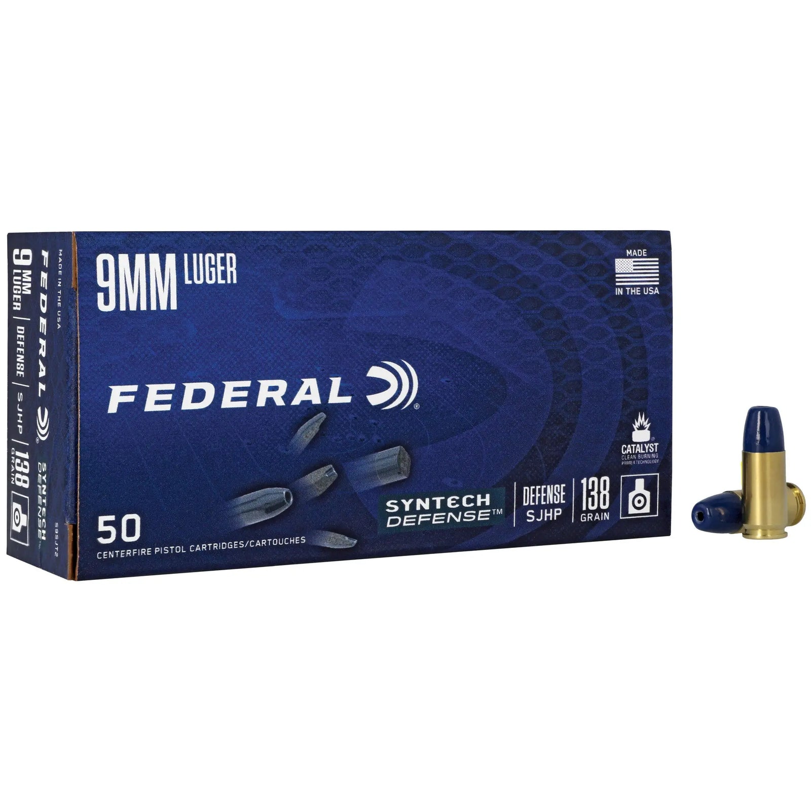 FED SYN DEF 9MM 138GR SJHP 50/500 - American Ordnance