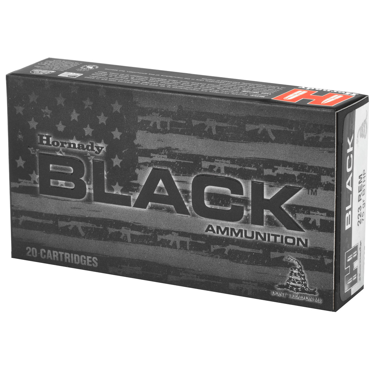 HRNDY BLACK 223REM 75GR BTHP 20/200 - American Ordnance