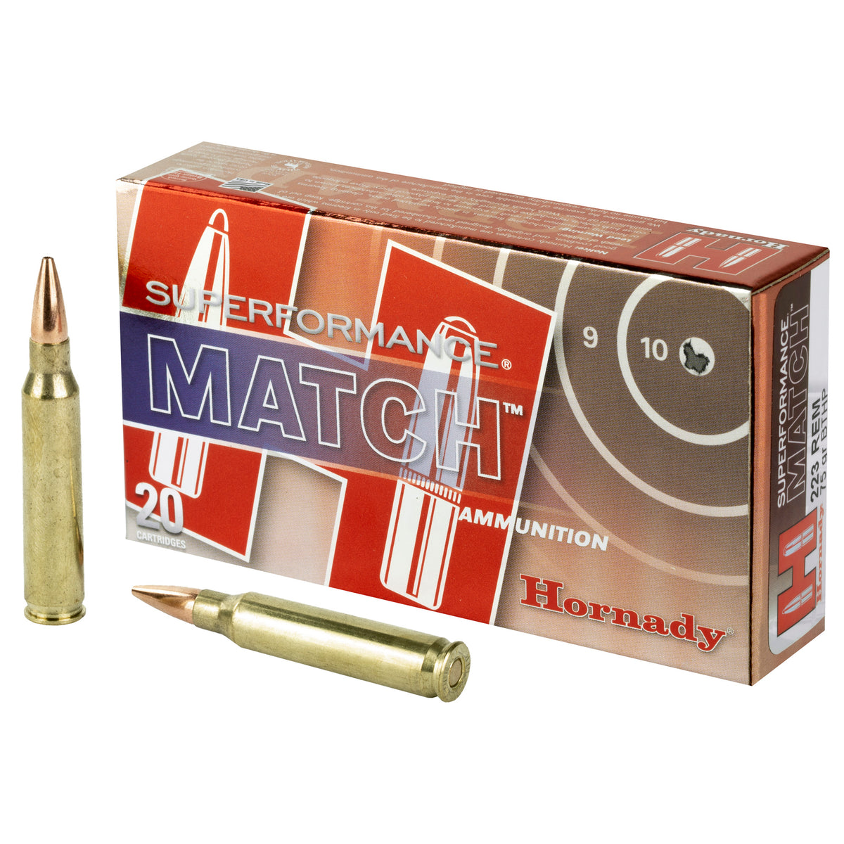 HORNADY SUPERFORMANCE 223REM 75GR BTHP MATCH20RD