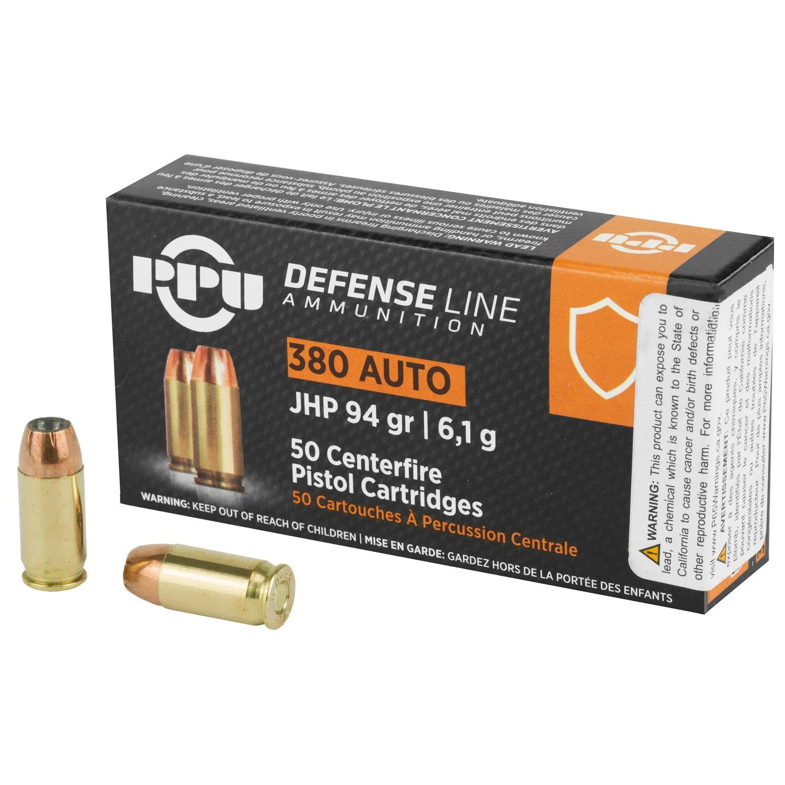 PPU 380ACP JHP 94GR 50/1000 - American Ordnance