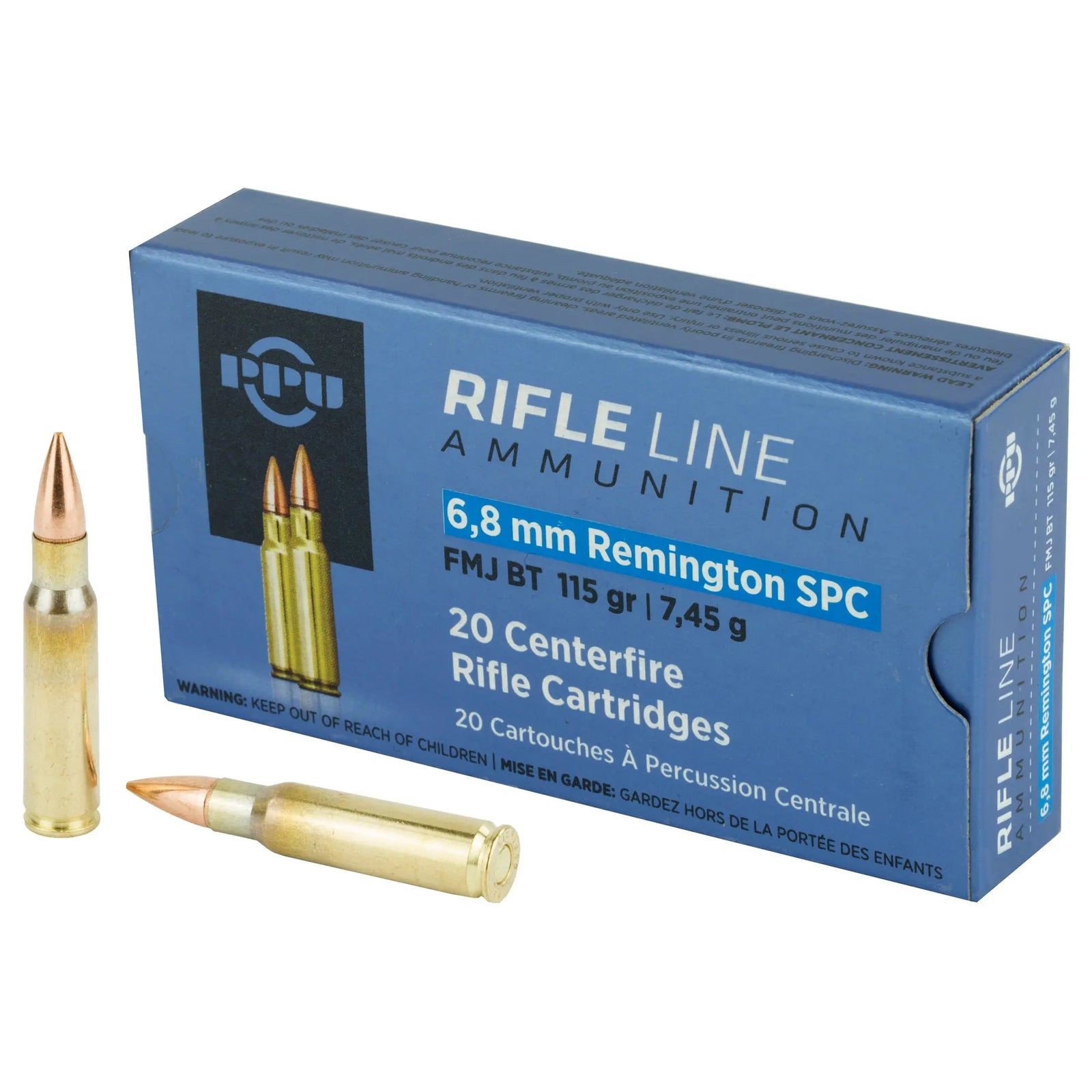 PPU 6.8SPC FMJBT 115GR 20/1000 - American Ordnance