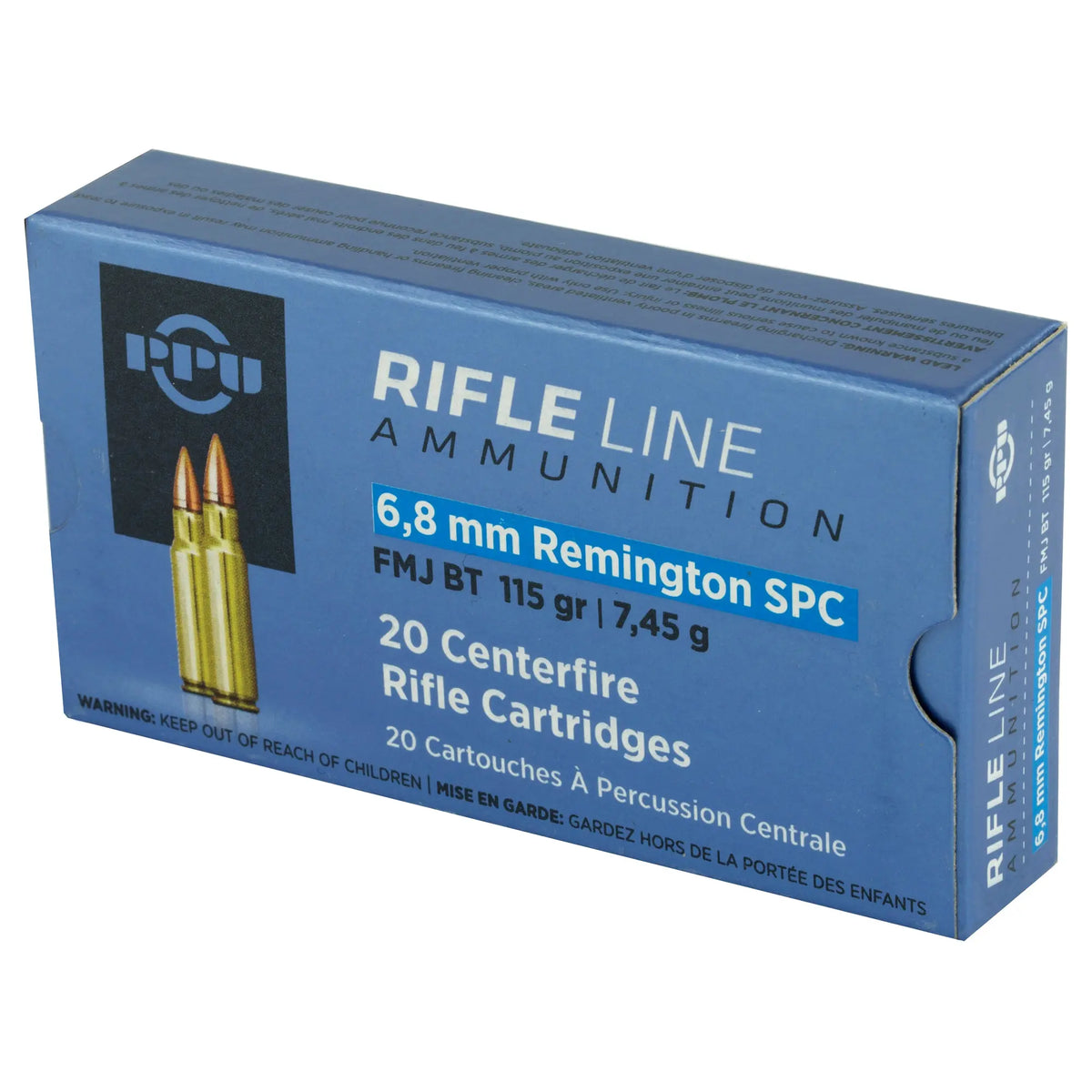 PPU 6.8SPC FMJBT 115GR 20/1000 - American Ordnance