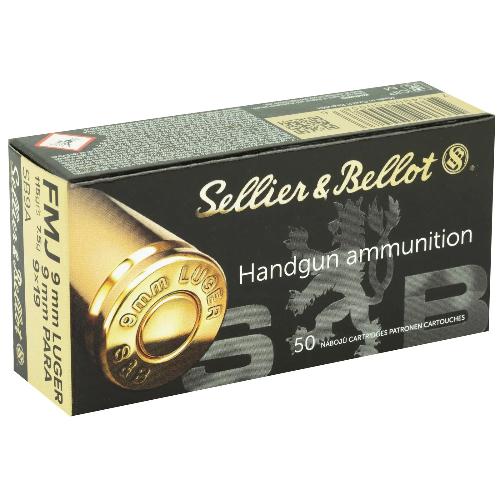 S&B 9MM 115GR FMJ 50/1000 - American Ordnance