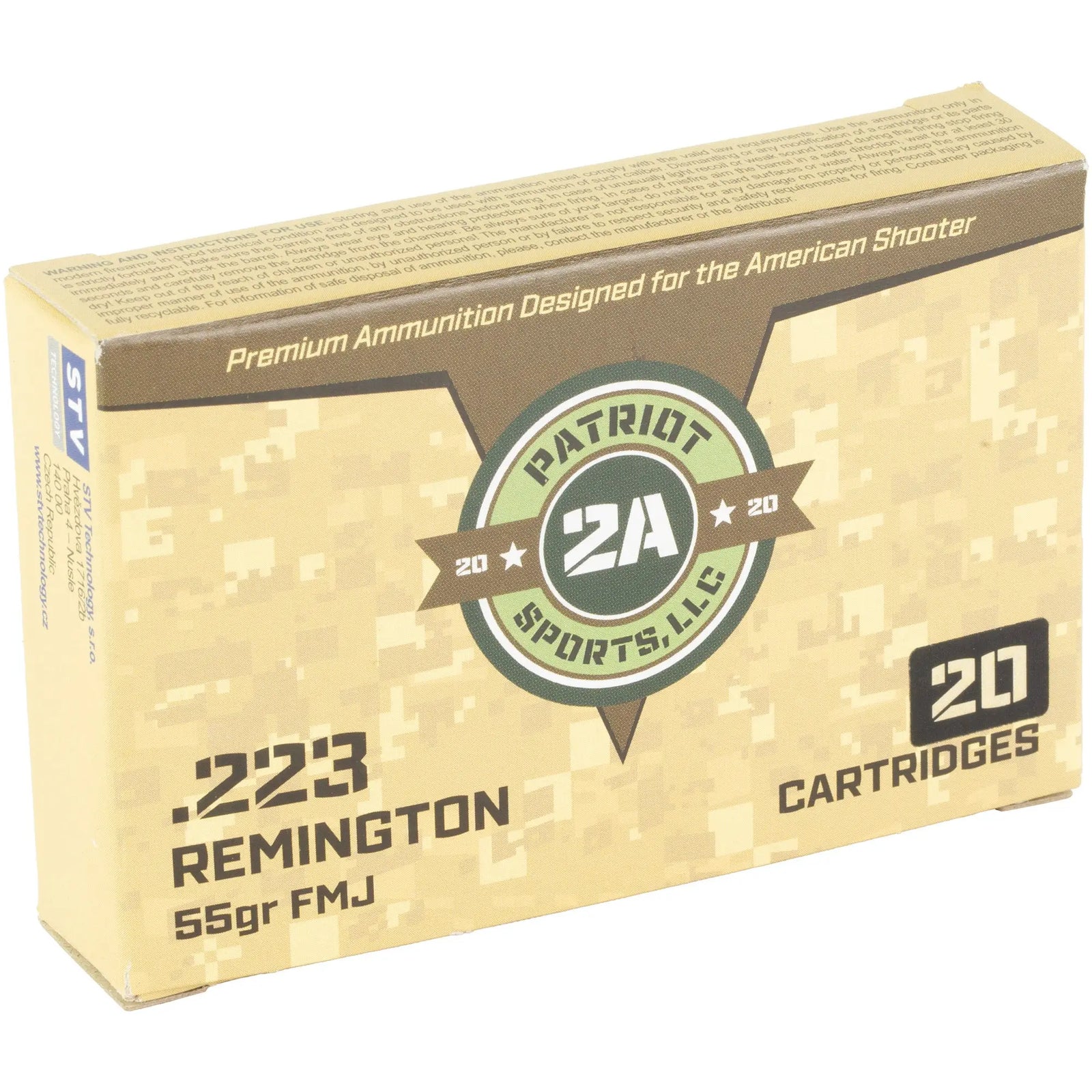 PATRIOT SPRT 223REM 55GR FMJ 20/1000 - American Ordnance