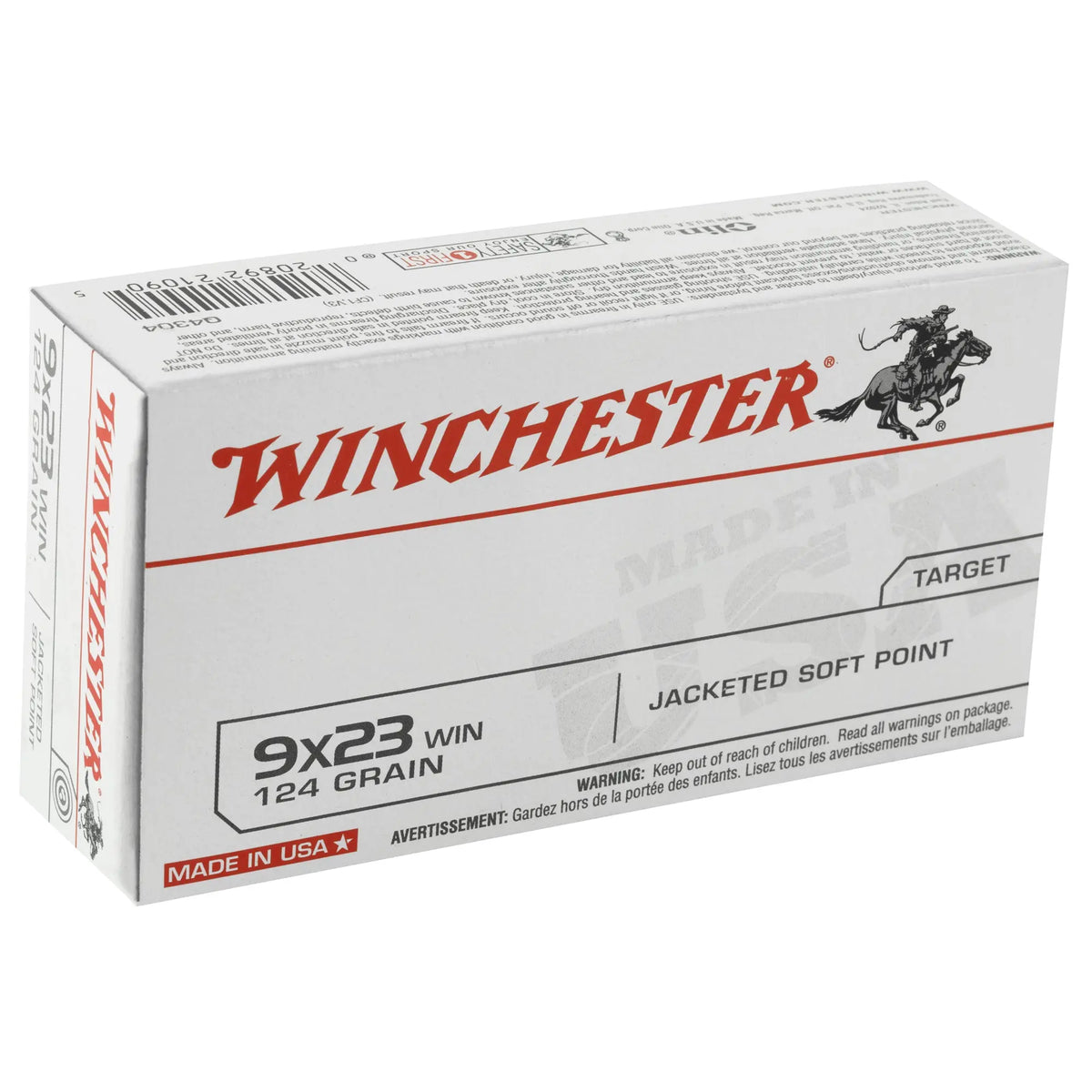WIN USA 9X23WIN 124GR JSP 50/500 - American Ordnance