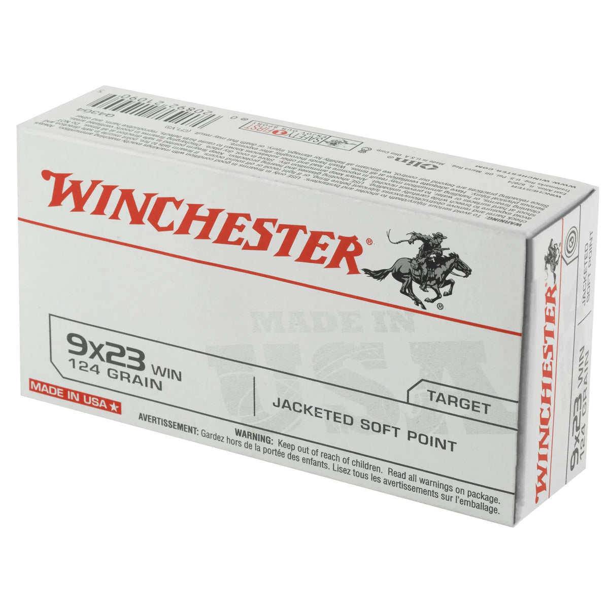 WIN USA 9X23WIN 124GR JSP 50/500 - American Ordnance