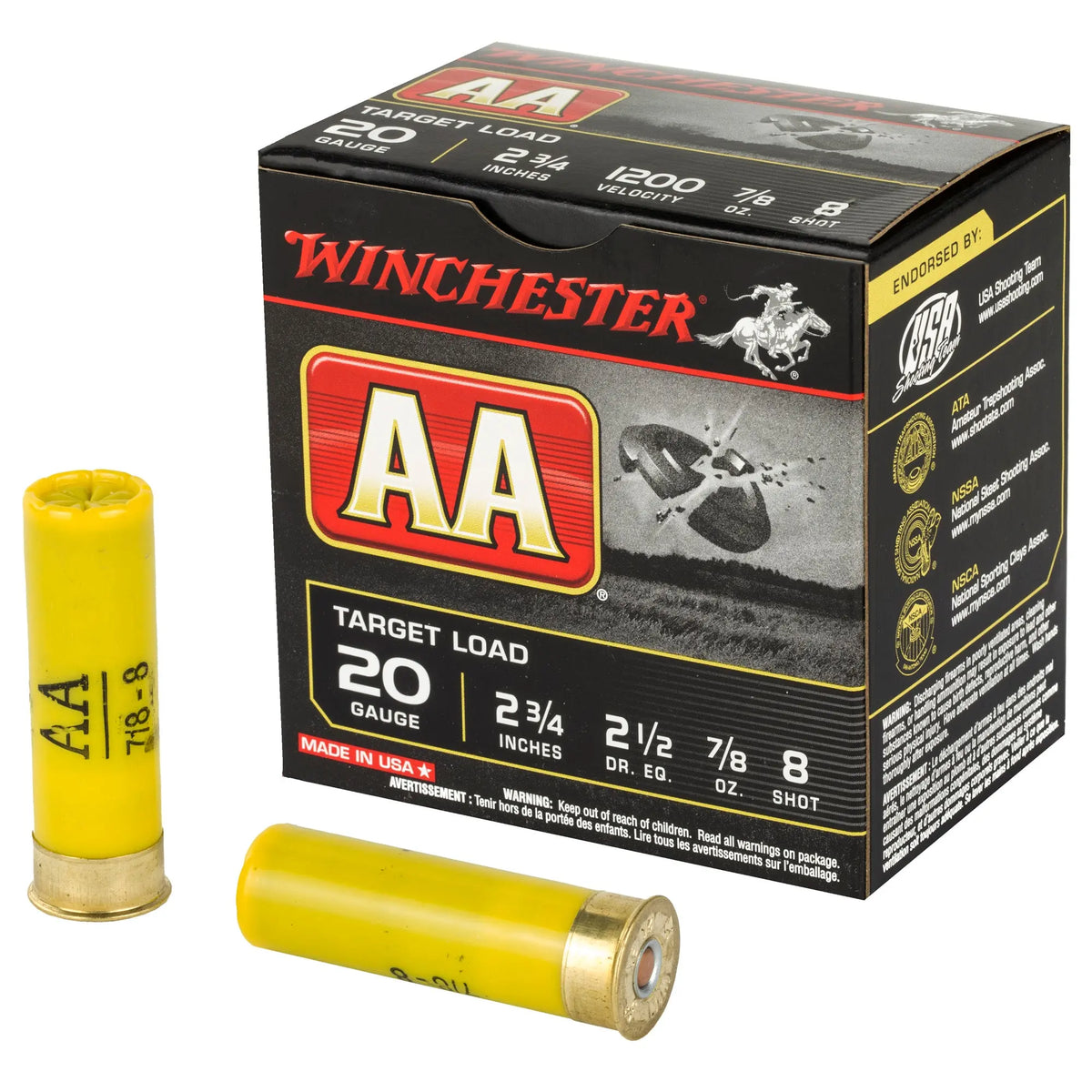WIN AA 20GA 2.75&quot; #8 25/250 - American Ordnance