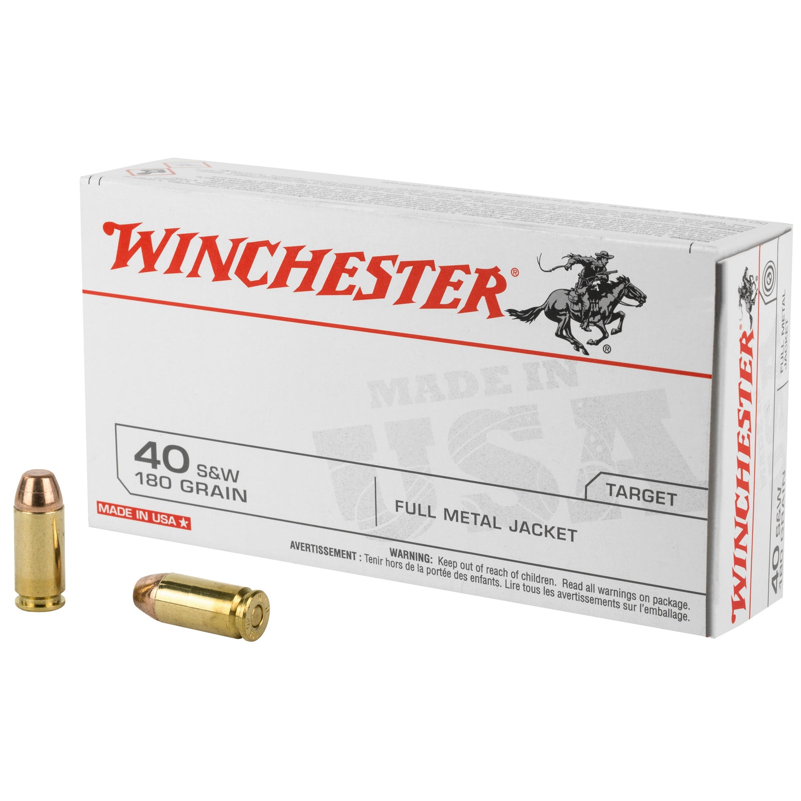 WIN USA 40SW 180GR FMJ 50/500 - American Ordnance