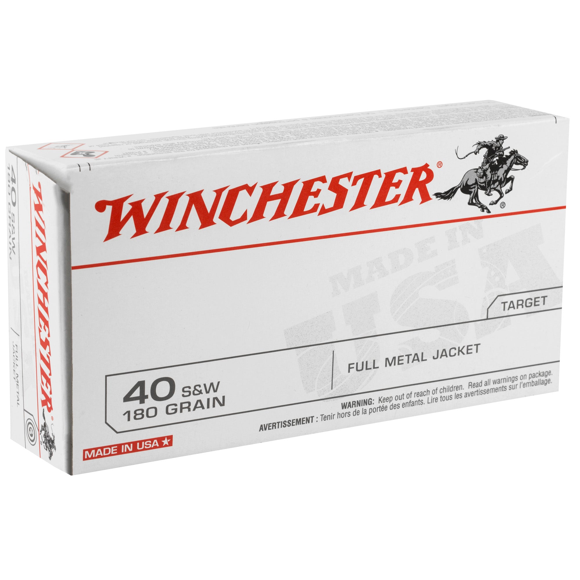 WIN USA 40SW 180GR FMJ 50/500 - American Ordnance