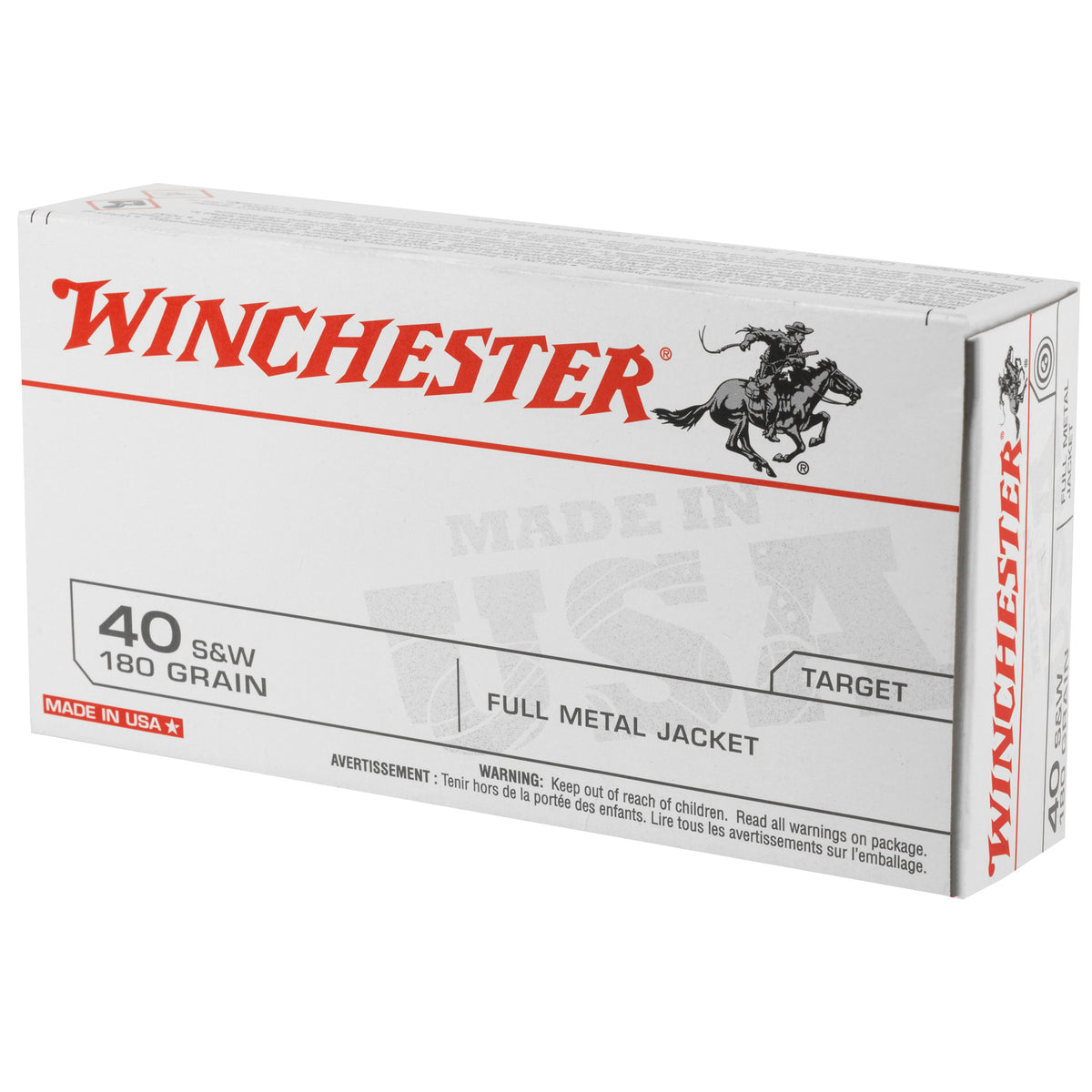 WIN USA 40SW 180GR FMJ 50/500 - American Ordnance