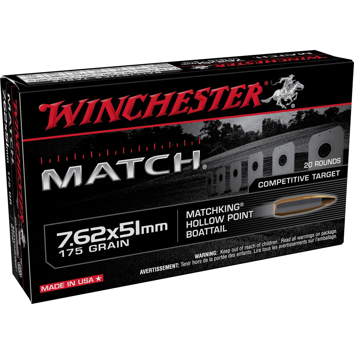 WIN MATCH 7.62X51 175GR 20/500 - American Ordnance