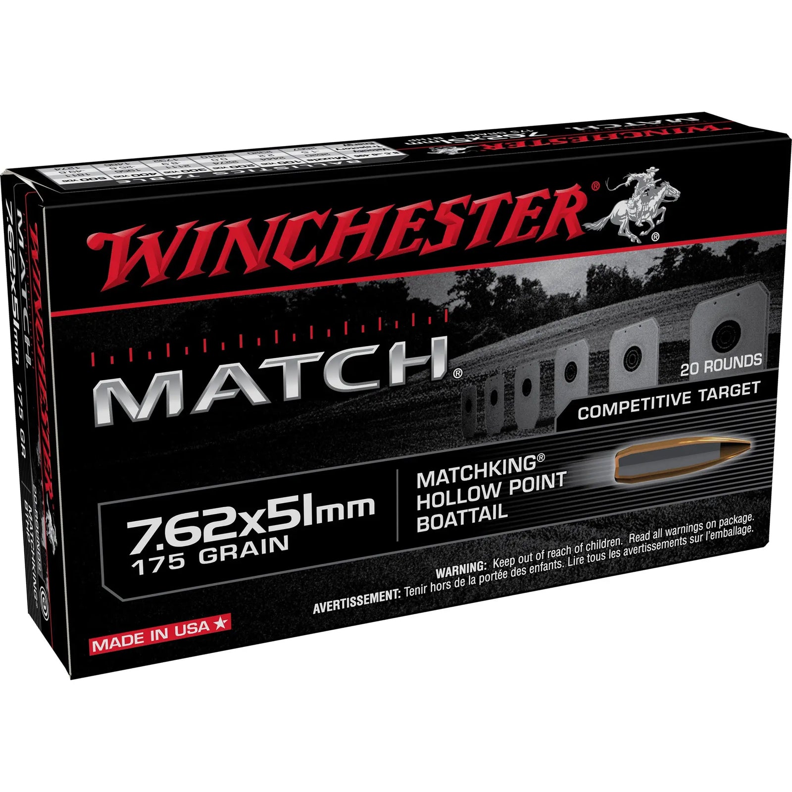 WIN MATCH 7.62X51 175GR 20/500 - American Ordnance