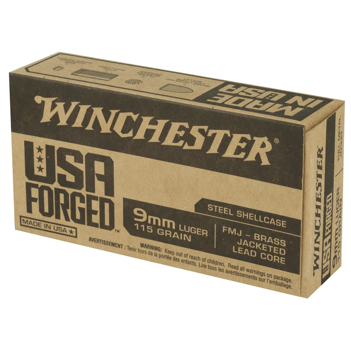 WIN 9MM 115GR FMJ STEEL CASE 50/500 - American Ordnance