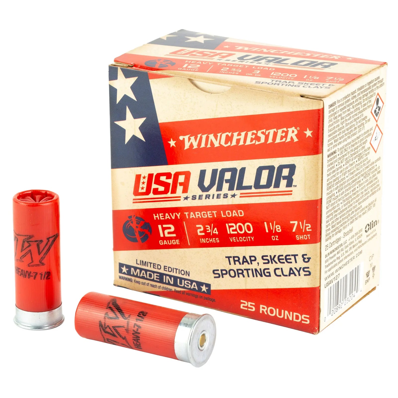 WIN USA VALOR 12GA 2.75" #7.5 25/250 - American Ordnance