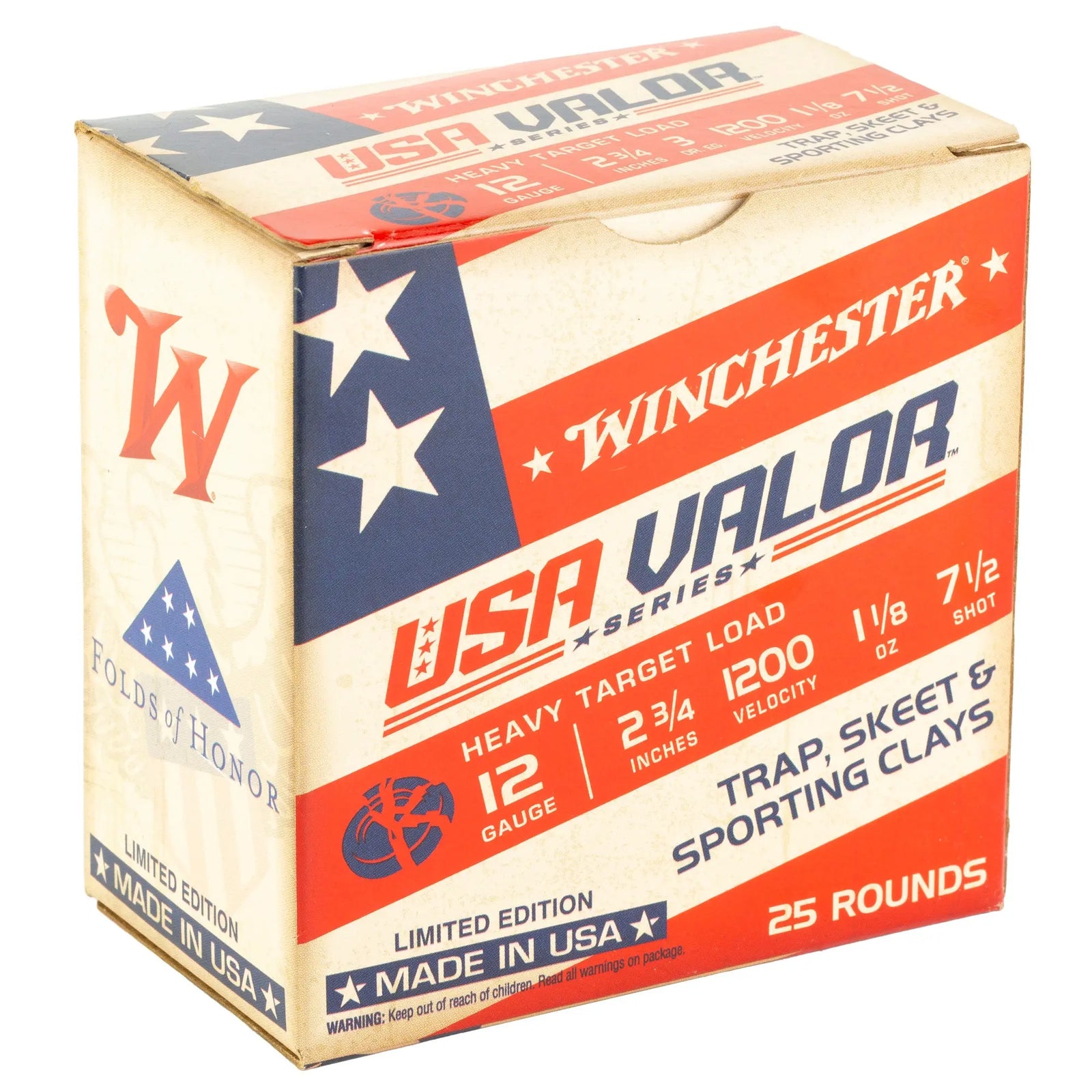 WIN USA VALOR 12GA 2.75" #7.5 25/250 - American Ordnance