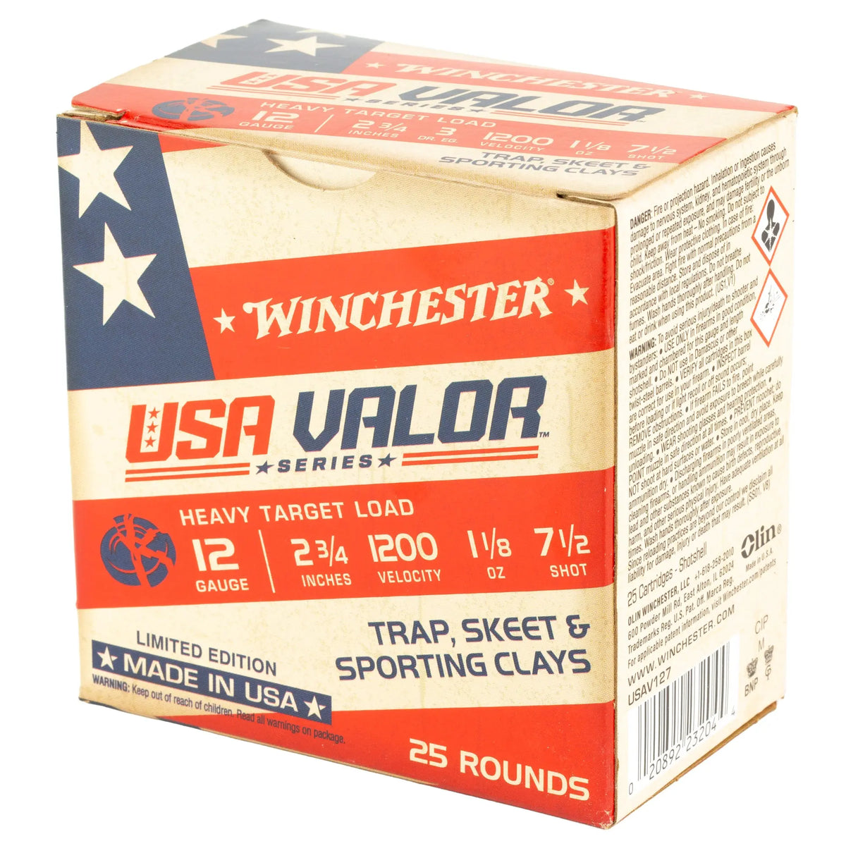 WIN USA VALOR 12GA 2.75&quot; #7.5 25/250 - American Ordnance