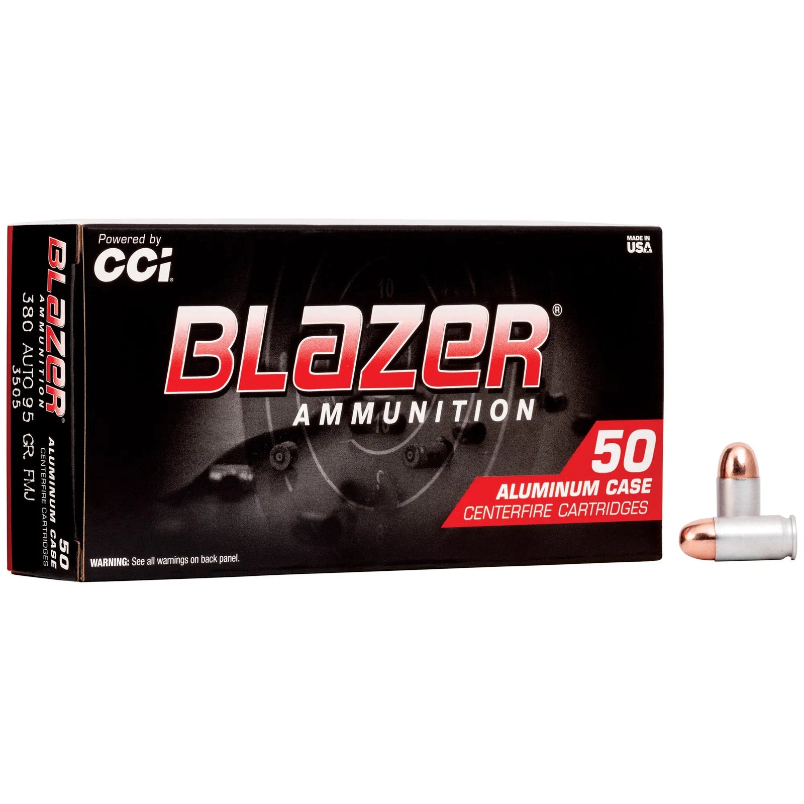 BLAZER 380ACP 95GR FMJ 50/1000 - American Ordnance