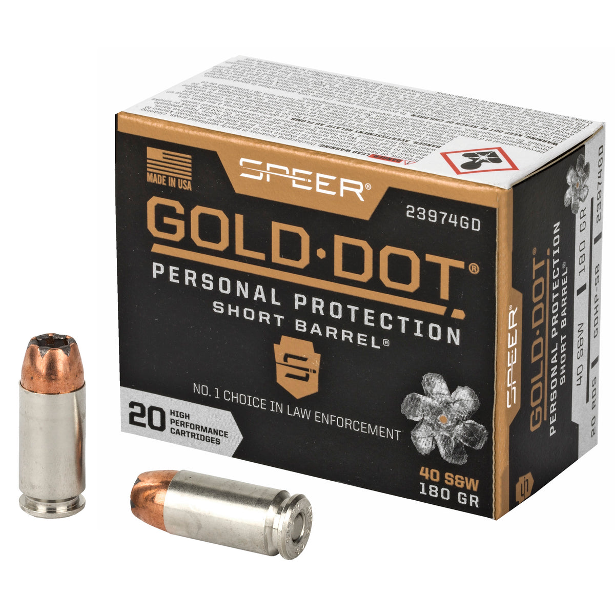 SPEER GOLD DOT 40SW 180GR HP SB 20RD