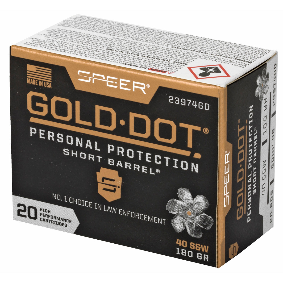 SPEER GOLD DOT 40SW 180GR HP SB 20RD
