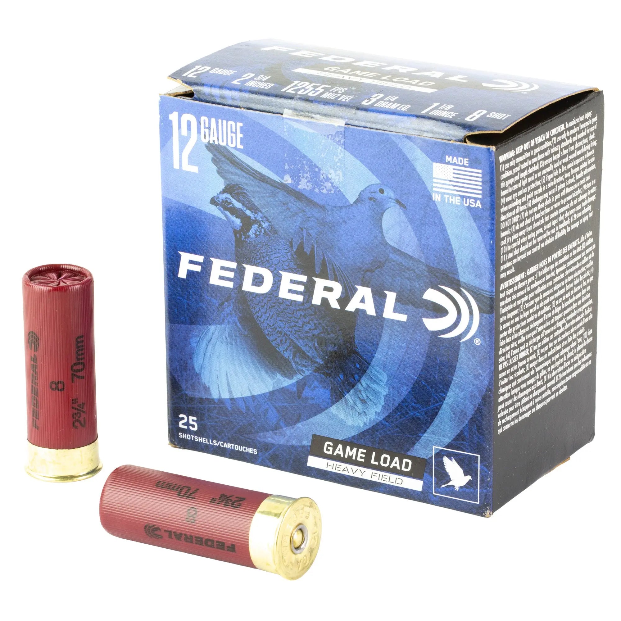 FED GAME LOAD 12GA 2.75" #8 25/250 - American Ordnance