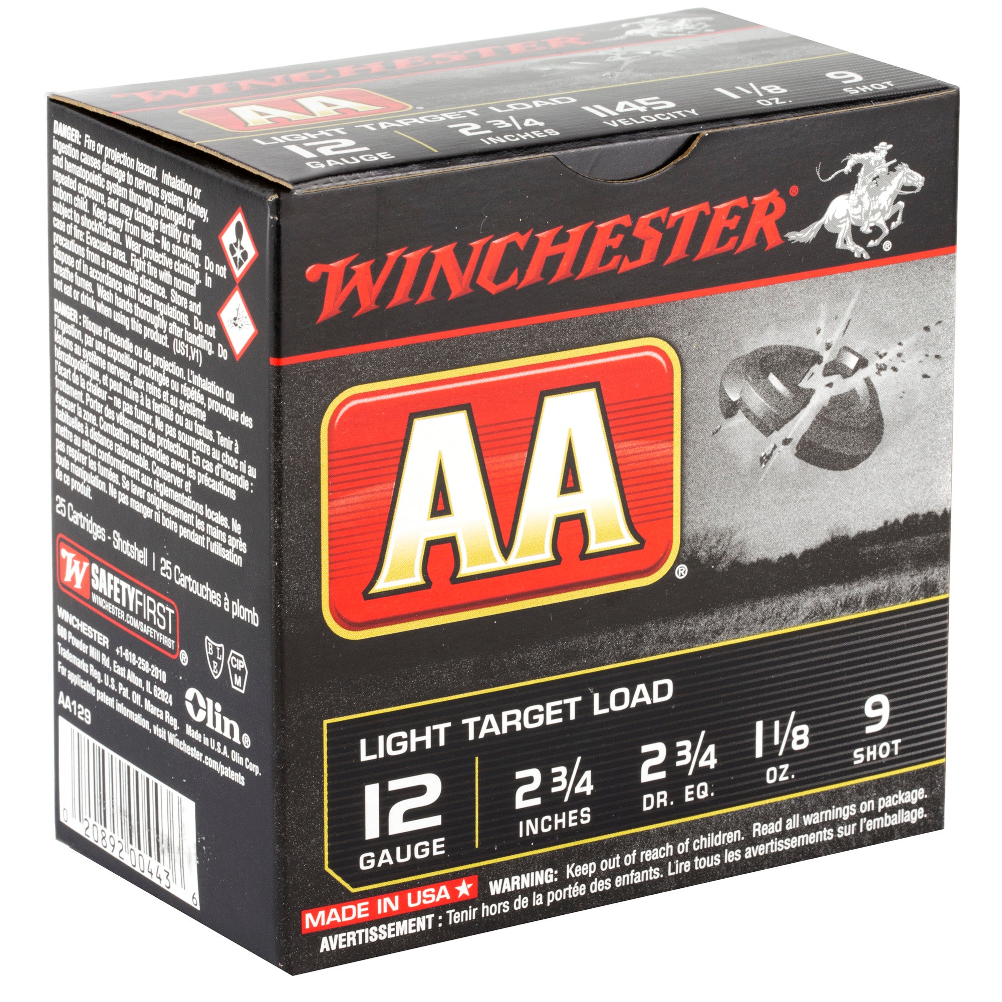 WIN AA TRGT 12GA 2.75" #9 25/250 - American Ordnance