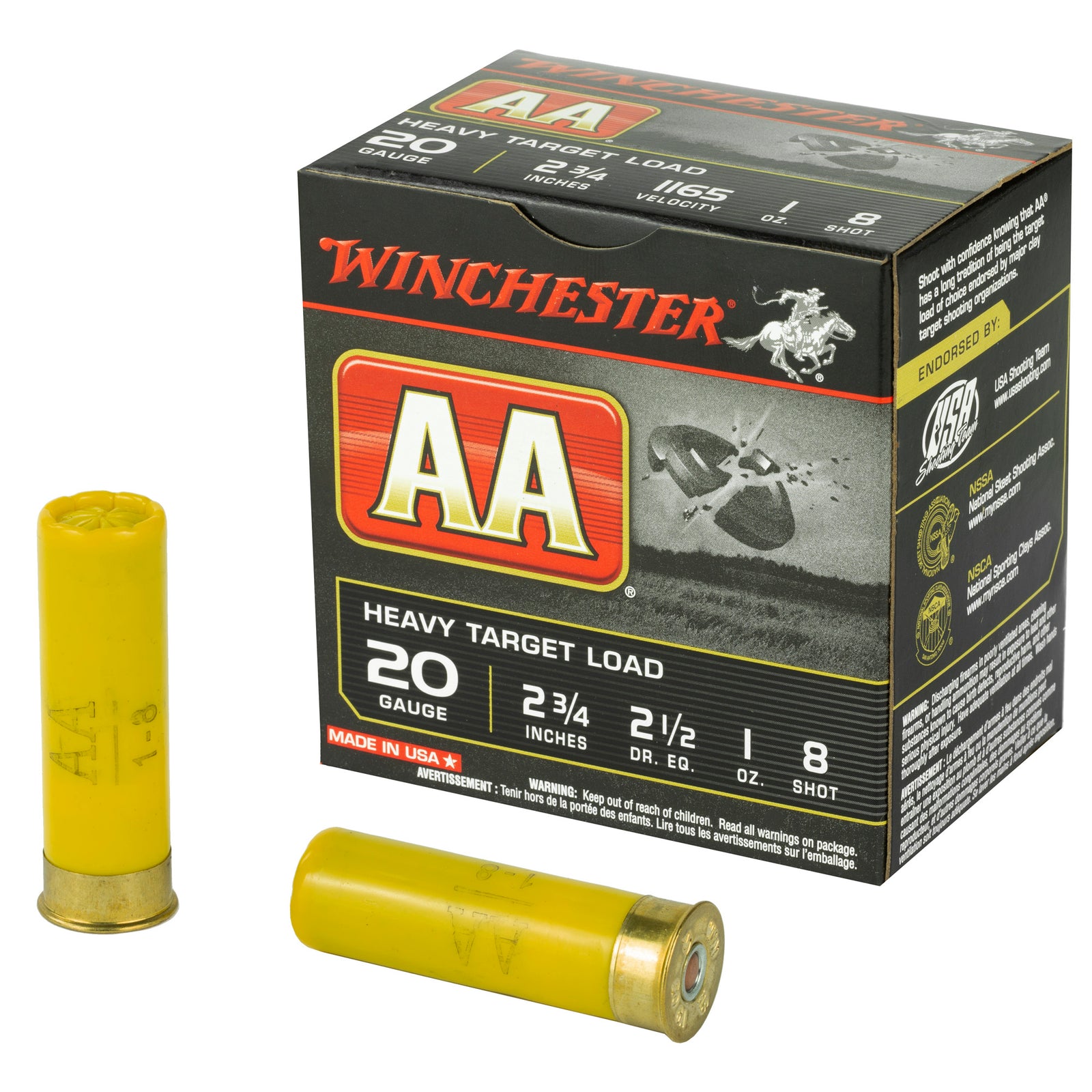 WIN AA HVY TRGT 20GA 2.75" #8 25/250 - American Ordnance