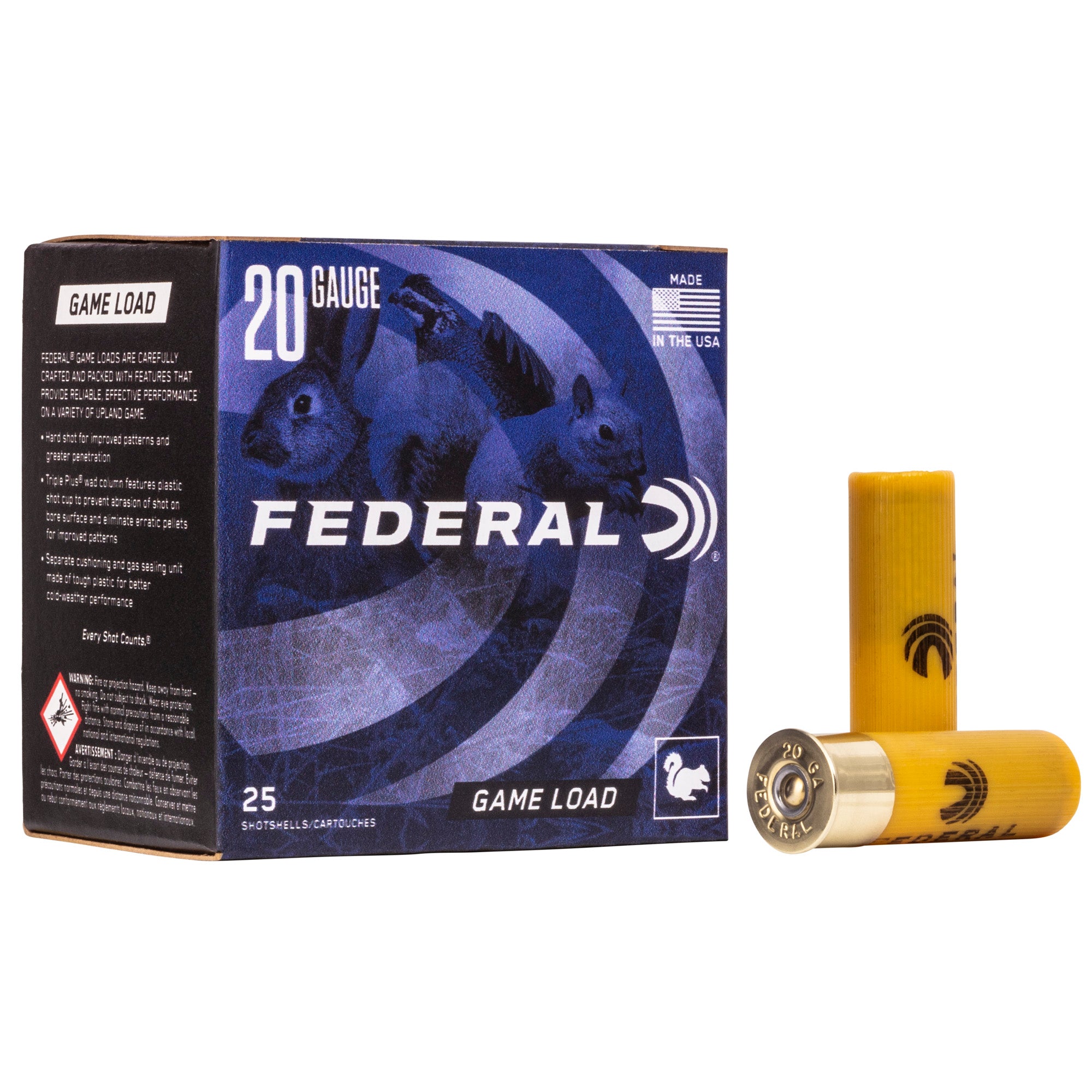 FED GAME LOAD 20GA 2 3/4" #6 25/250 - American Ordnance