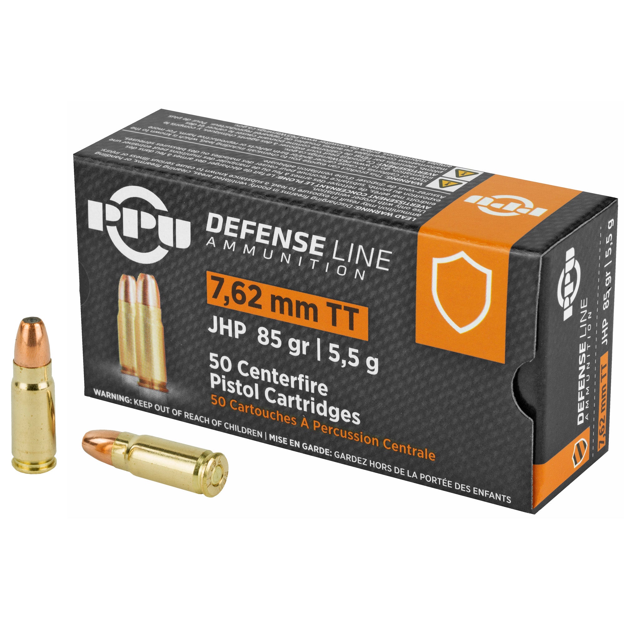 PPU 7.62 TOKAREV JHP 85GR 50/500 - American Ordnance