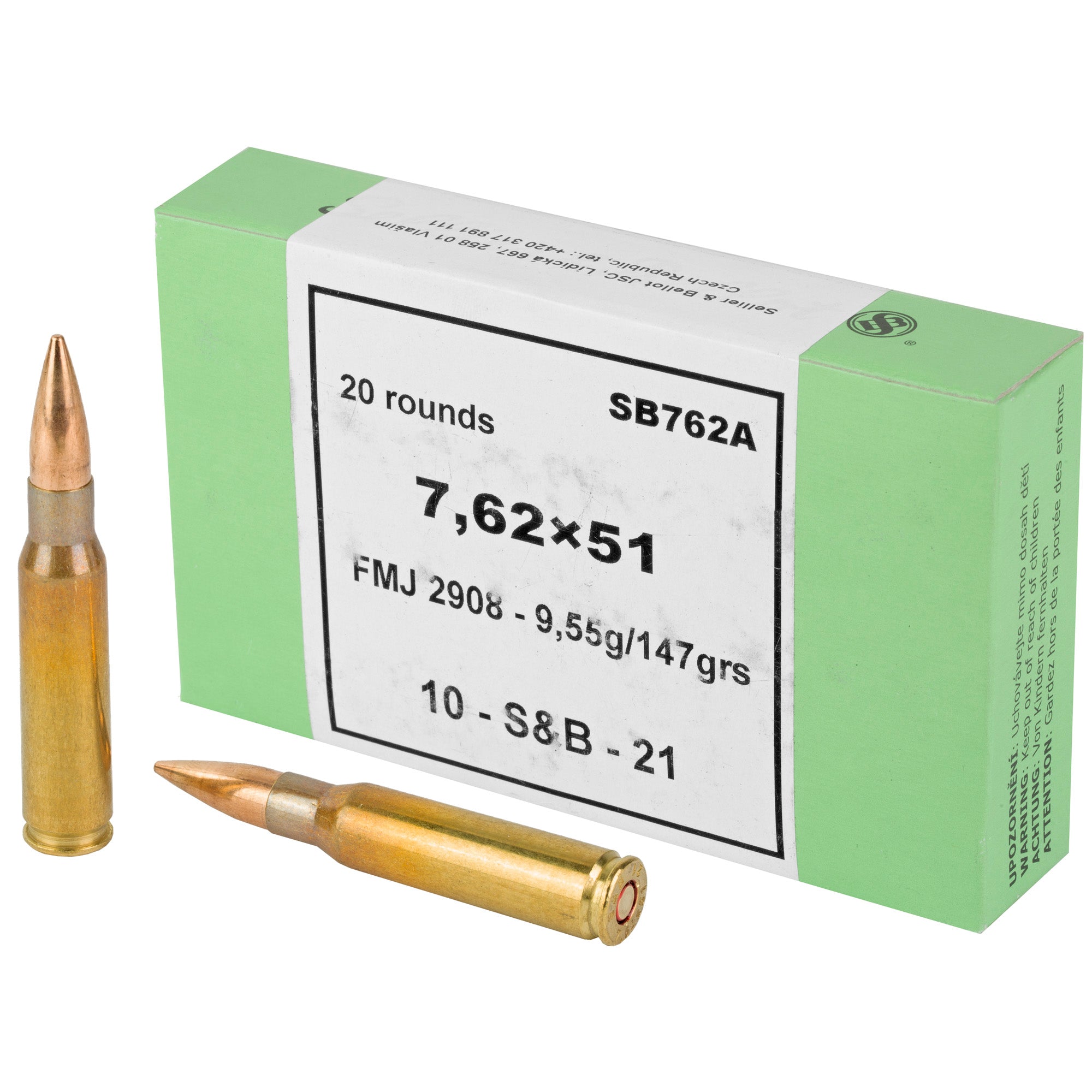 S&B 762X51 147GR FMJ 20/600 - American Ordnance