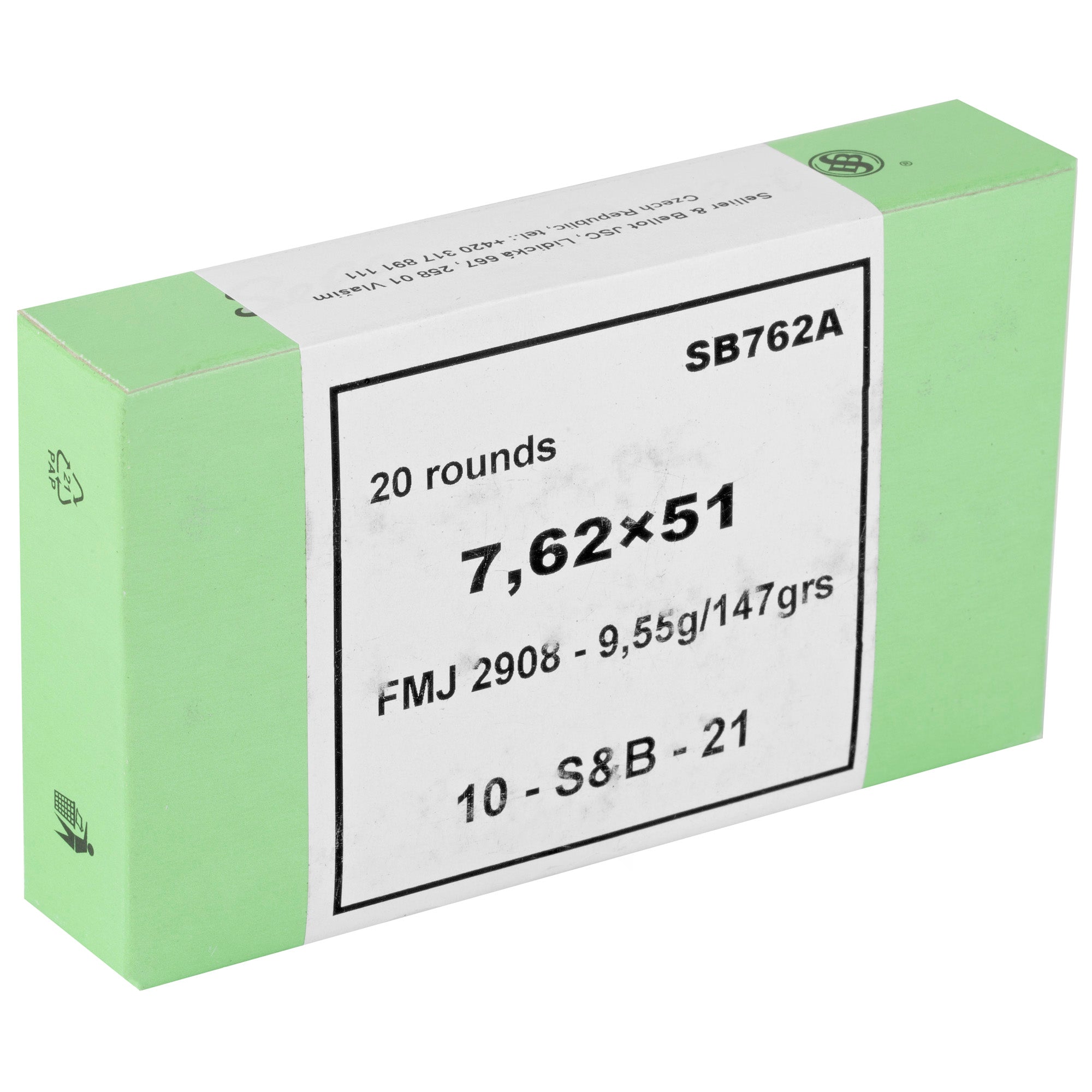 S&B 762X51 147GR FMJ 20/600 - American Ordnance