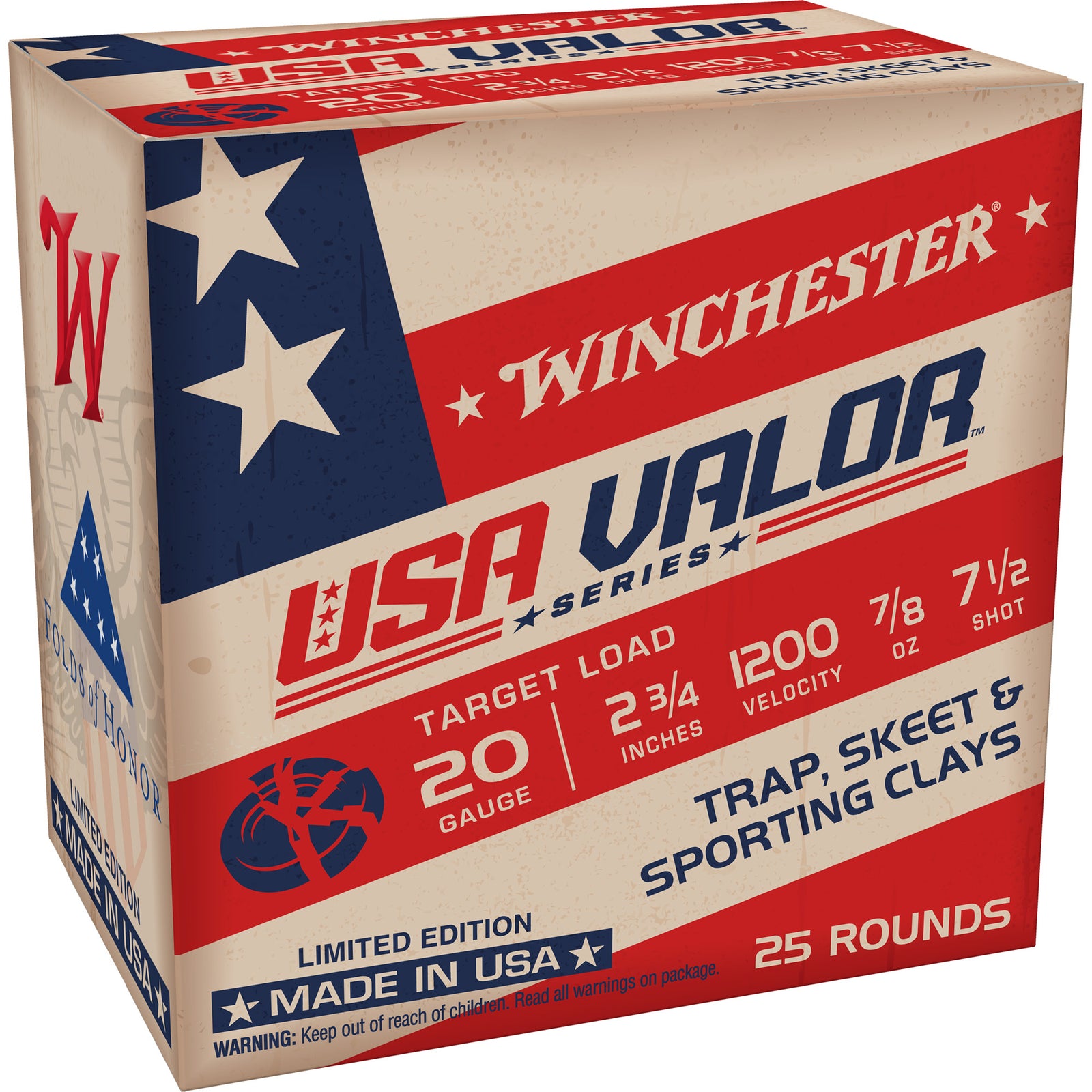 WIN USA VALOR 20GA 2.75" #7.5 25/250 - American Ordnance